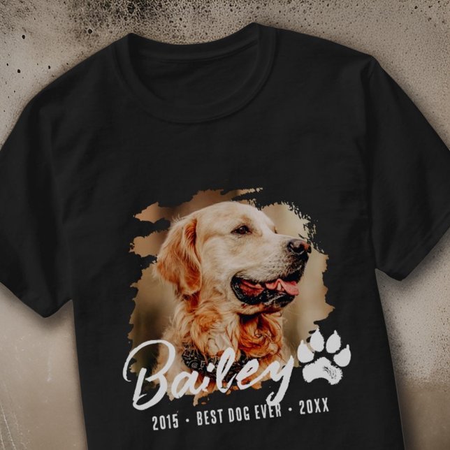 Modern Pet Memorial Best Hund Anpassningsbar Photo T Shirt (Skapare uppladdad)