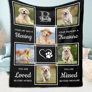 Modern Pet Memorial Gift - Personlig Hund Photo Fleecefilt