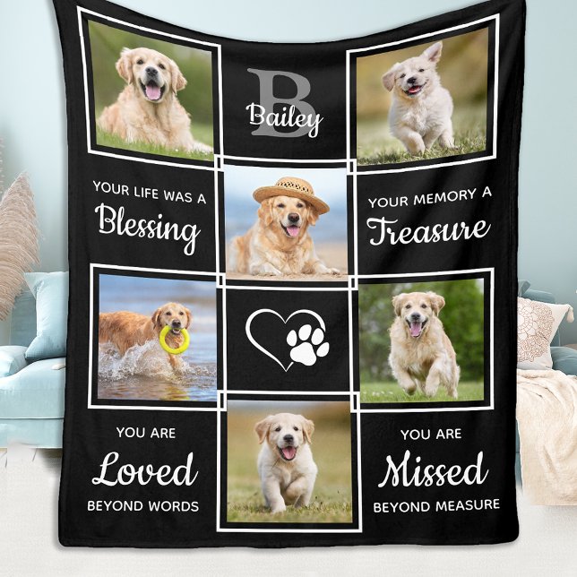 Modern Pet Memorial Gift - Personlig Hund Photo Fleecefilt (Skapare uppladdad)