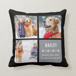 Modern Pet Memorial Pet Loss Gift Photo Collage Kudde