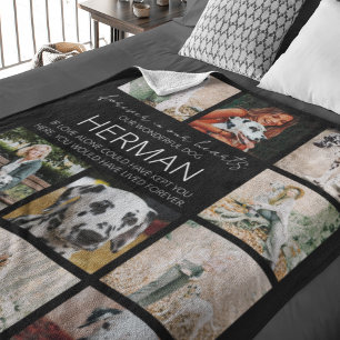 Modern Pet Memorial Photo Collage Fleecefilt