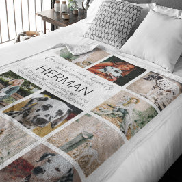 Modern Pet Memorial Photo Collage Fleecefilt