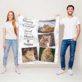 Modern Pet Memorial Photo Collage Fleecefilt