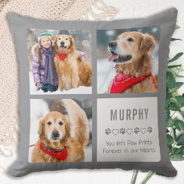 Modern Pet Memorial Photo Collage Kudde
