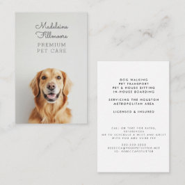 Modern Pet Photo Anpassningsbar Cat Sitter Dog Wal Visitkort