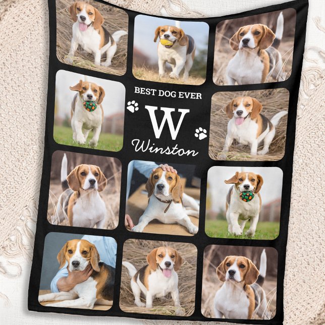 Modern Pet Photo Collage Anpassningsbar Hund älska Fleecefilt (Skapare uppladdad)