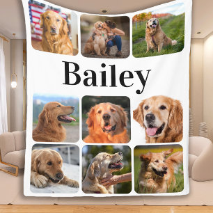 Modern Pet Photo Collage Personlig Hund älskare Fleecefilt