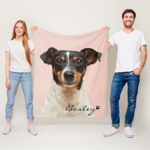 Modern Pet Photo Lägg till din namnsida Skriv ut Fleecefilt