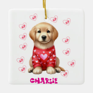 Modern Pet Photo Personlig Whimsical Hund älskare Julgransprydnad Keramik