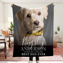 Modern Pet Photo Script Memorial Best Hund någonsi Fleecefilt