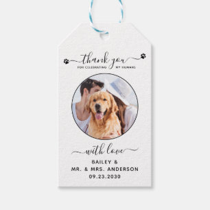 Modern Pet Photo Tack Hund Wedding Favor Presentetikett