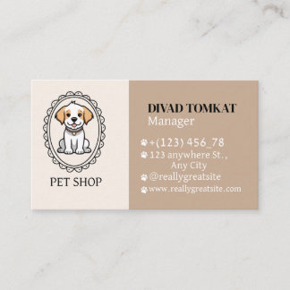 Modern Pet Shop-Affärskort Visitkort