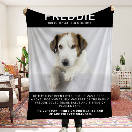 Modern Pet Tribute Photo Keepsaké Fleecefilt