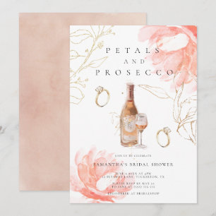 Modern Petals och Proseccos Möhippa Inbjudningar