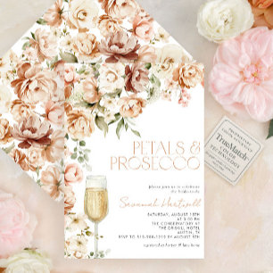 Modern Petals & Prosecco Blommigt Möhippa Inbjudningar