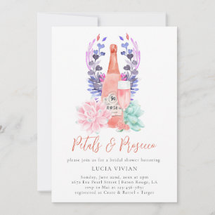 Modern Petals & Prosecco Succulary Möhippa Inbjudningar