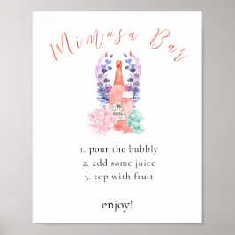Modern Petals & Prosecco Succulent Mimosa Pub Sign Poster