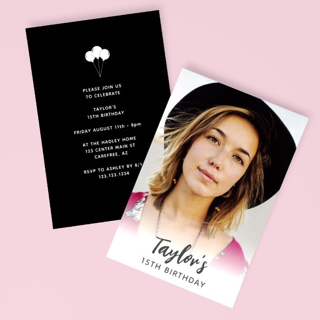 Modern Photo 15-årsdag Inbjudningar (Skapare uppladdad)