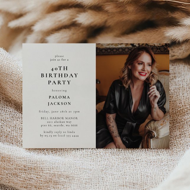 Modern Photo 40-årsfest Inbjudningar (Skapare uppladdad)