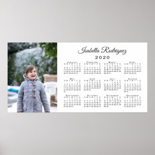 Modern Photo and Namn Personlig 2020-kalender Poster