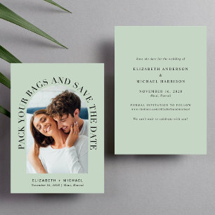 Modern Photo Arch Destinationssida Bröllop Spara Datumet