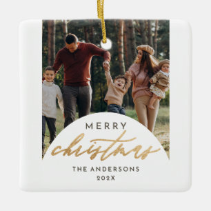 Modern Photo Arch God jul Guld-skript Julgransprydnad Keramik