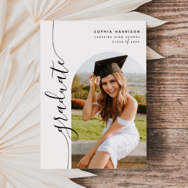 Modern Photo Arch-Lodrät Studenten Inbjudningar (Skapare uppladdad)