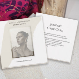 Modern Photo Artisan Jewelry Care Card Fyrkantigt Visitkort