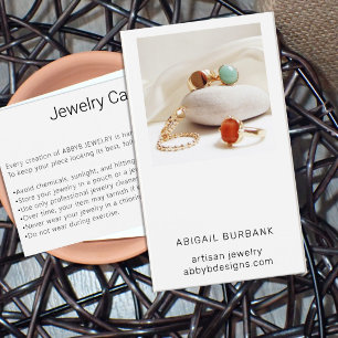 Modern Photo Artisan Jewelry Care Card Visitkort