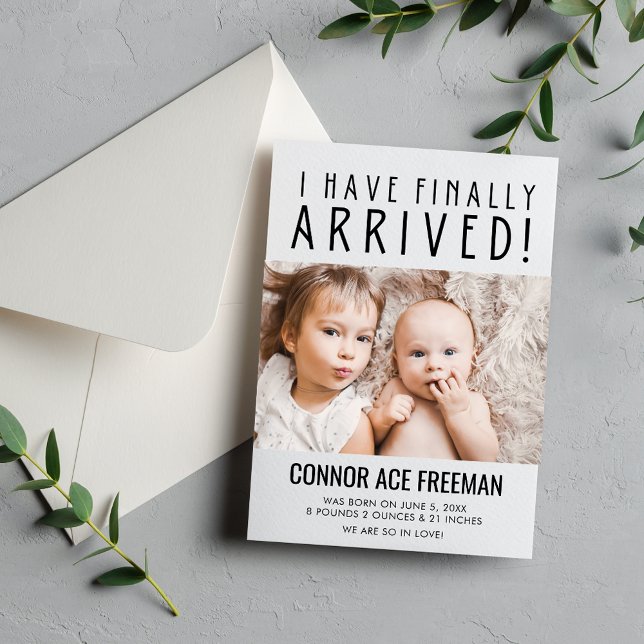 Modern Photo Baby Birth Notice (Modern Baby Photo Birth Announcement)