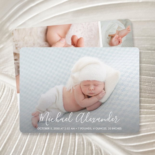 Modern Photo Baby Birth Notice (Skapare uppladdad)