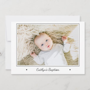 Modern Photo Baby Christening Baptism Inbjudningar