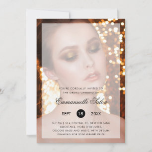 Modern Photo Beauty Hair Salon Grand Open Inbjudningar