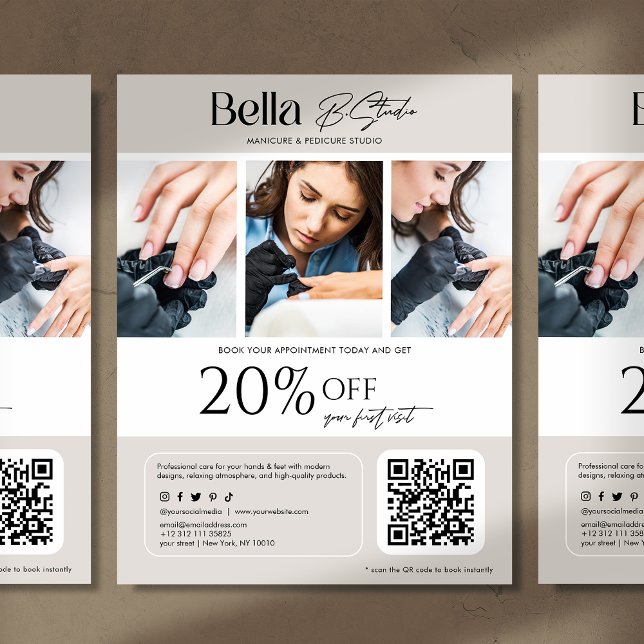 Modern Photo Beauty Salon Nagel Tech Reklamblad (Skapare uppladdad)