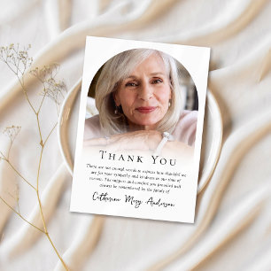 Modern Photo Bereavement Sympathy Funeral Memorial Tack Kort