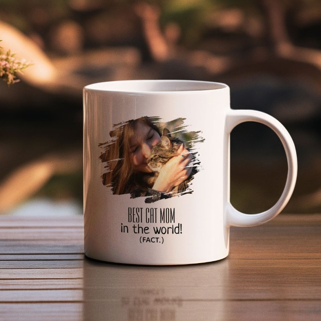 Modern Photo Best Cat Mamma (FAT) | PERSONLIG Kaffemugg (Skapare uppladdad)