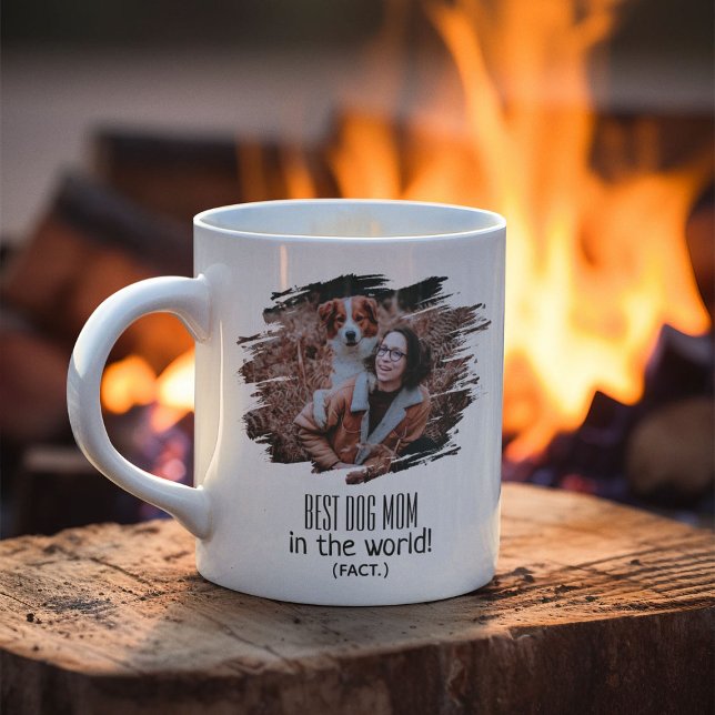 Modern Photo Best Hund Mamma (Fakta) | PERSONLIG Kaffemugg (Skapare uppladdad)