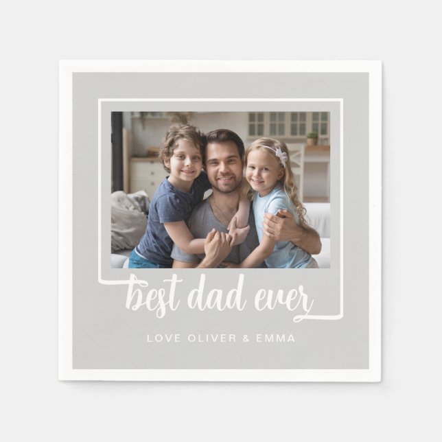 Modern Photo Best Pappa någonsin Pappersservett (Framsidan)