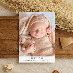 Modern Photo Birth Announcement Meddelande