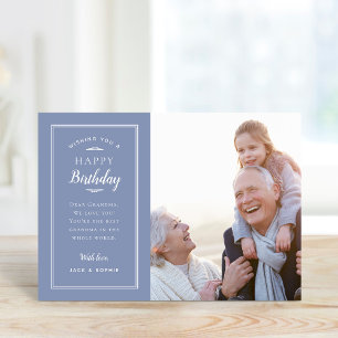 Modern Photo Birthday Card för farmor Kort