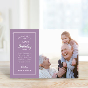 Modern Photo Birthday Card för farmor Kort