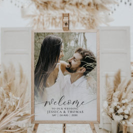 Modern Photo Black Calligraphy White-övertoning Poster