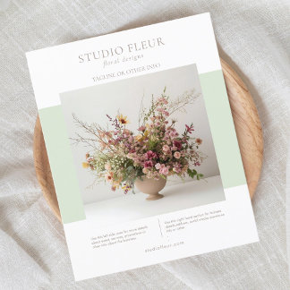 Modern Photo Blommigt Small Business Marknadsförin Flygblad