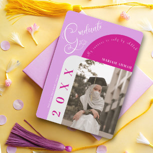 Modern Photo Bold Lila Girly Islamic studenten Inbjudningar