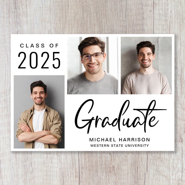 Modern Photo Bold Script-klass för 2025 Studenten Meddelande (Cherish the milestone: share your graduate's achievement with a custom photo graduation announcement)