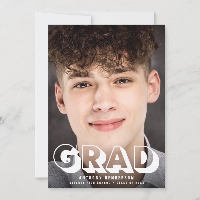 Modern Photo Bold White Typography Studenten Meddelande (Framsida)