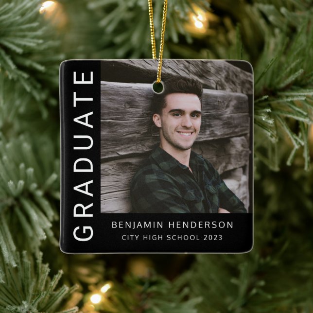 Modern Photo Boy 2023 Studenten Julgransprydnad Keramik (Träd)