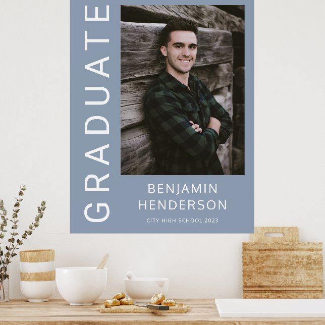 Modern Photo Boy Blue Studenten Poster (Kök)