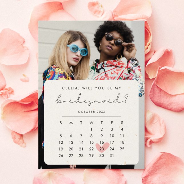 Modern Photo Bridesmaid Frieri kalender Inbjudningar (Skapare uppladdad)
