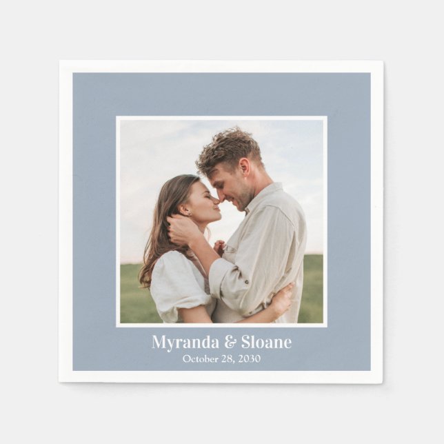 Modern Photo Bröllop Pappersservett (Framsidan)
